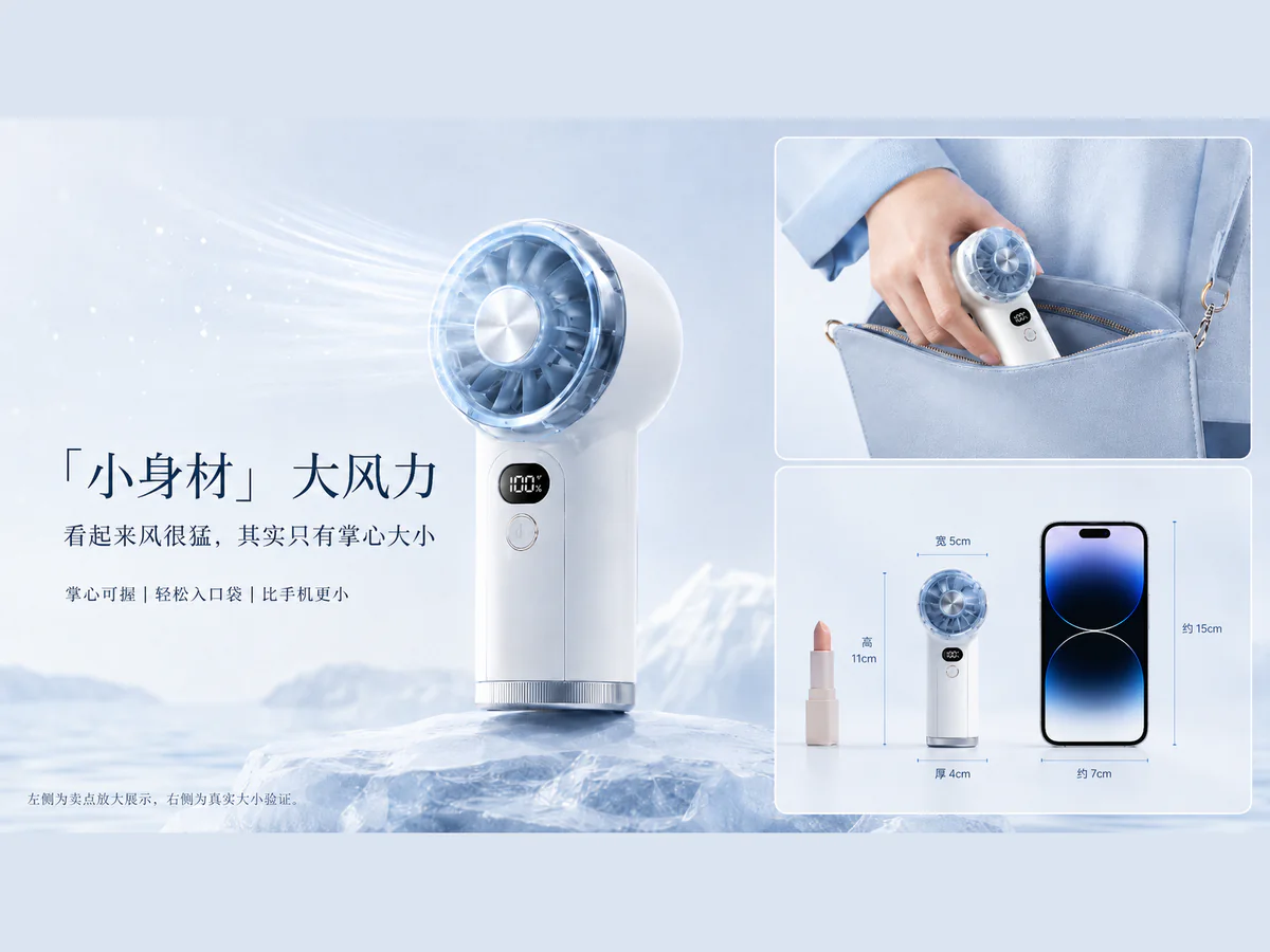 小产品如何在主图里体现真实尺寸?